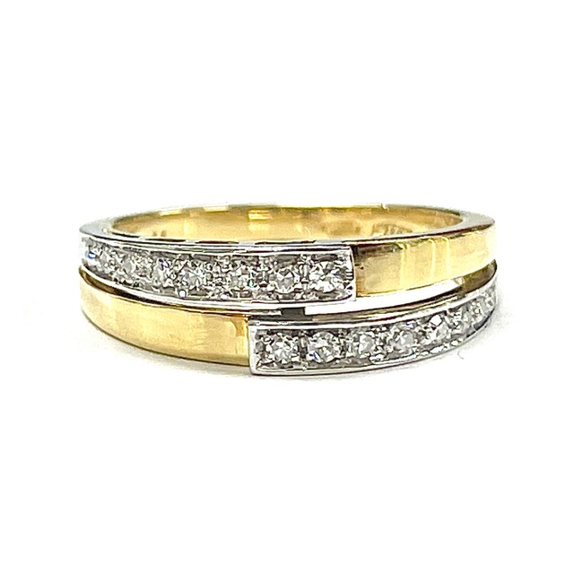 K18 Half eternity diamond Design Ring