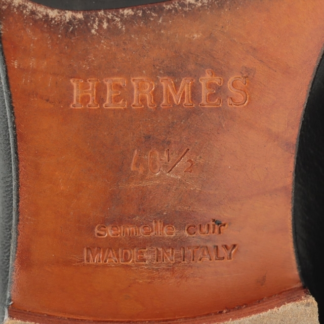 Hermes(エルメス)のエルメス  レザー 40 1/2 ブラック メンズ ローファー メンズの靴/シューズ(その他)の商品写真