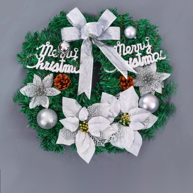 クリスマスリース クリスマス花輪 ドアリース 壁飾り 人工造花 デラックスリース幅50cmご注意