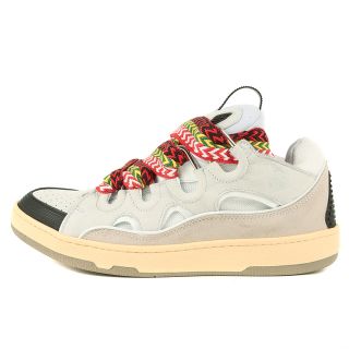 ランバン(LANVIN)のLANVIN ランバン 21AW チャンキー ステートメントレース レザー スニーカー CURB SNEAKERS ブランク ホワイト ブランコ 42 シューズ 靴 イタリア製 ブランド【メンズ】(スニーカー)