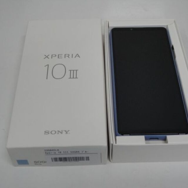 Xperia(エクスペリア)のジャンク XPERIA 10Ⅲ  SOG04 美品 ブルー スマホ/家電/カメラのスマートフォン/携帯電話(スマートフォン本体)の商品写真