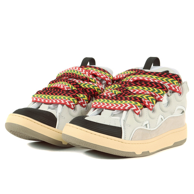 LANVIN(ランバン)のLANVIN ランバン チャンキー ステートメントレース レザー スニーカー CURB SNEAKERS 21AW ブランク ホワイト ブランコ 41 シューズ 靴 イタリア製 ブランド 【メンズ】 メンズの靴/シューズ(スニーカー)の商品写真