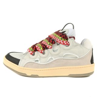 ランバン(LANVIN)のLANVIN ランバン チャンキー ステートメントレース レザー スニーカー CURB SNEAKERS 21AW ブランク ホワイト ブランコ 41 シューズ 靴 イタリア製 ブランド 【メンズ】(スニーカー)