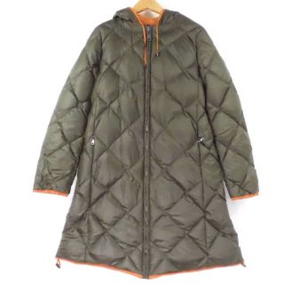 マックスマーラ(Max Mara)のマックスマーラ LINO リバーシブルダウンコート  カーキ系 36 オレンジ系 フードジャケット AU987B14(ダウンコート)