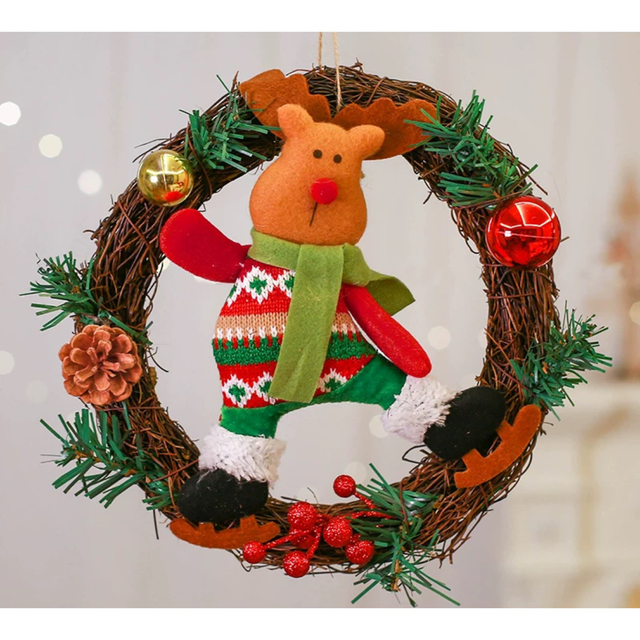 クリスマスリース クリスマス花輪 ドアリース 壁飾り 人工造花 デラックスリース | フリマアプリ ラクマ
