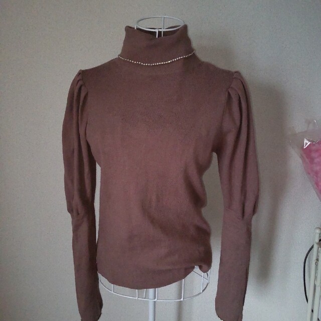 Crystal Embellished Turtleneck Knit Top