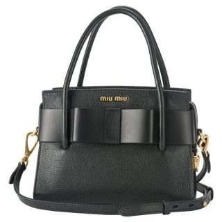 ミュウミュウ(miumiu)の新品 ミュウミュウ MIU MIU ハンドバッグ マドラス フィオッコ ネロ(ハンドバッグ)