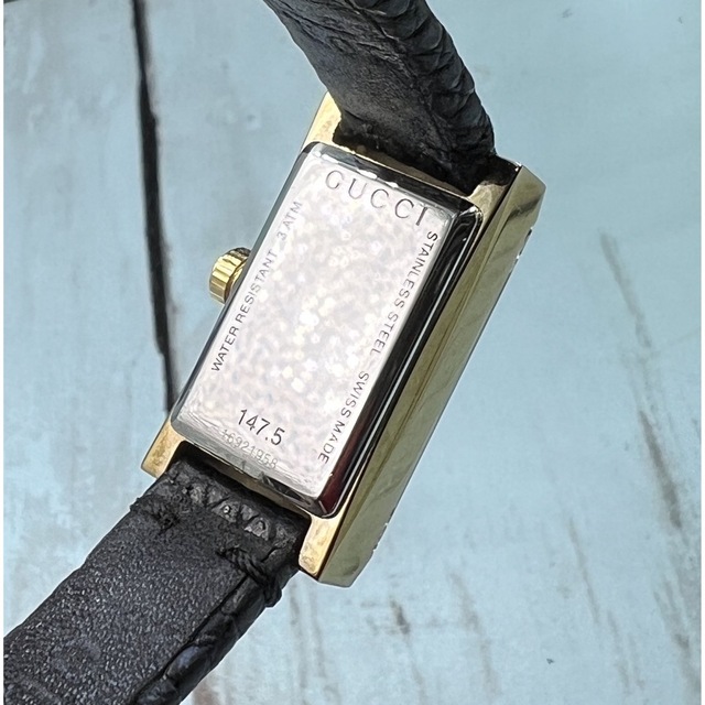 Gucci(グッチ)のGucci YA147507 ゴールド リザードレザーGフレーム カットガラス  レディースのファッション小物(腕時計)の商品写真