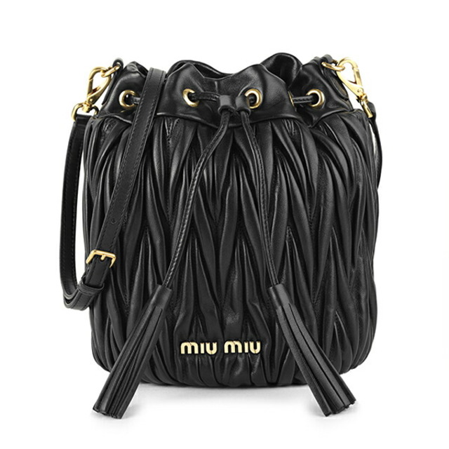 シープスキンオープン式開閉内側新品 ミュウミュウ MIU MIU ショルダーバッグ マテラッセ ネロ