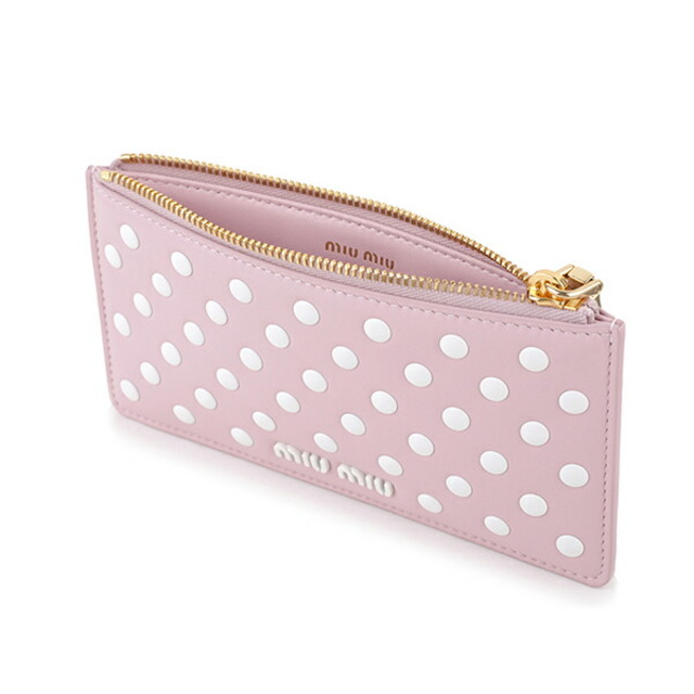 miumiu - 新品 ミュウミュウ MIU MIU カードケース ドットスタッズ