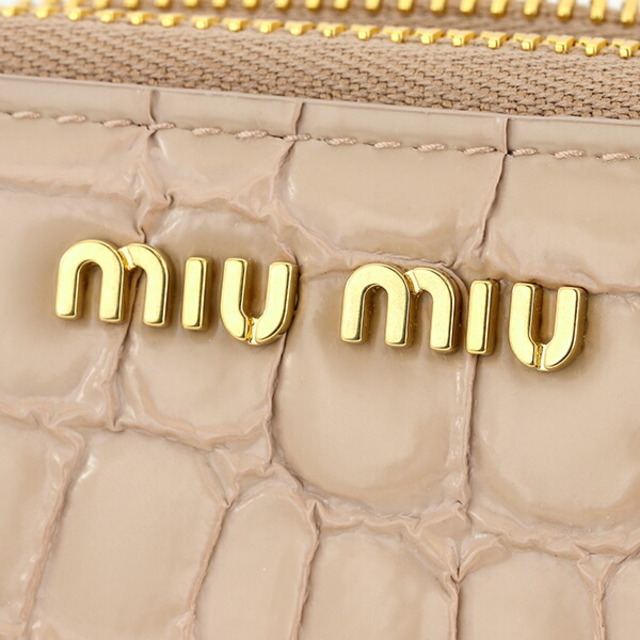 miumiu(ミュウミュウ)の新品 ミュウミュウ MIU MIU カードケース クロコダイル プリント レザー ピンク レディースのファッション小物(名刺入れ/定期入れ)の商品写真