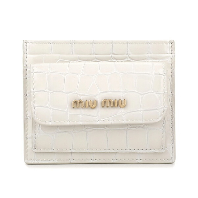 新品 ミュウミュウ MIU MIU カードケース クロコダイル プリント