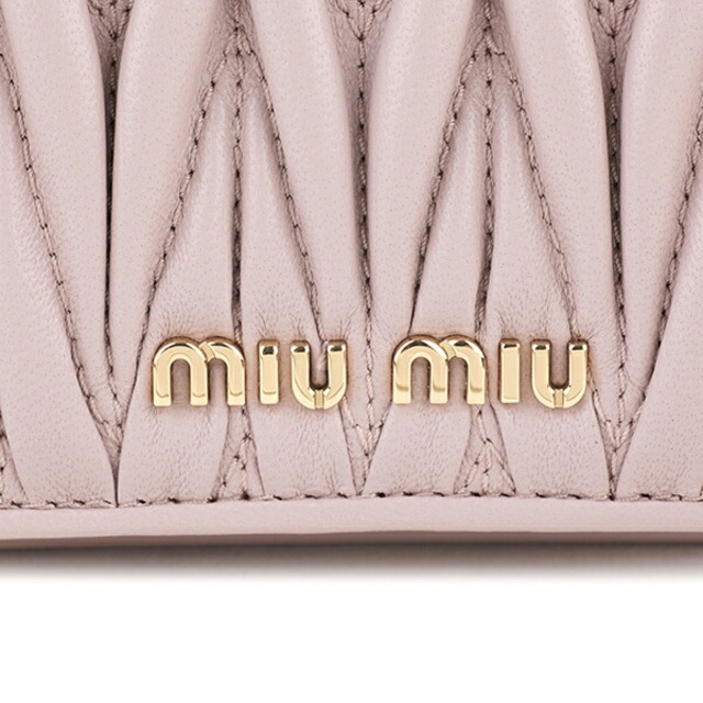 新品 ミュウミュウ MIU MIU 3つ折り財布 マテラッセ ピンク