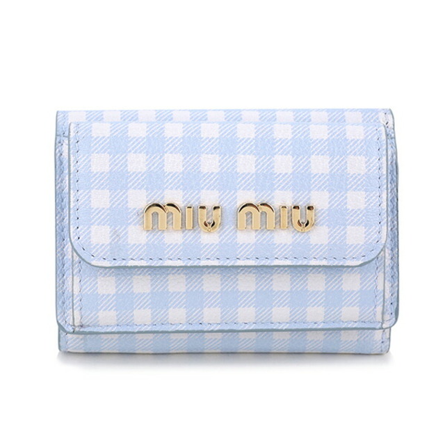 miumiu - 新品 ミュウミュウ MIU MIU 3つ折り財布 マドラス ヴィシー