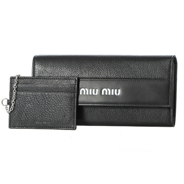 新品 ミュウミュウ MIU MIU 長財布 マドラス シティカーフ ブラック 黒