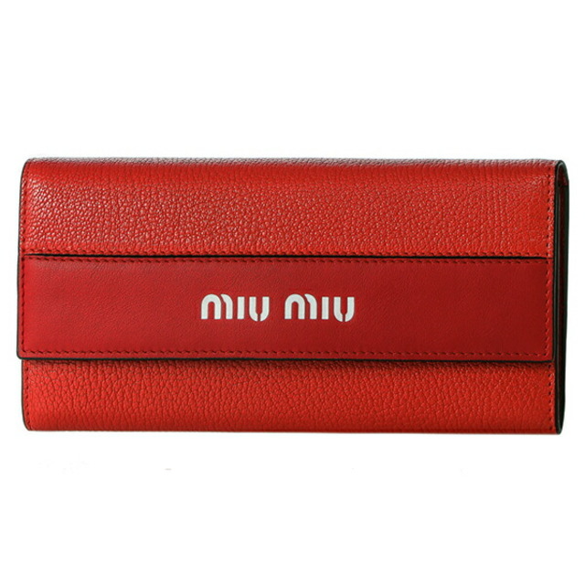 新品 ミュウミュウ MIU MIU 長財布 マドラス シティカーフ レッド 赤