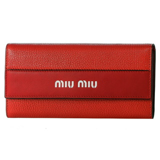 ミュウミュウ(miumiu)の新品 ミュウミュウ MIU MIU 長財布 マドラス シティカーフ レッド 赤(財布)