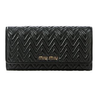 ミュウミュウ(miumiu)の新品 ミュウミュウ MIU MIU 長財布 ナッパ インプントゥーレ ネロ(財布)