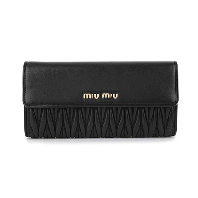 miumiu - 新品 ミュウミュウ MIU MIU 長財布 マテラッセ ブラック 黒の