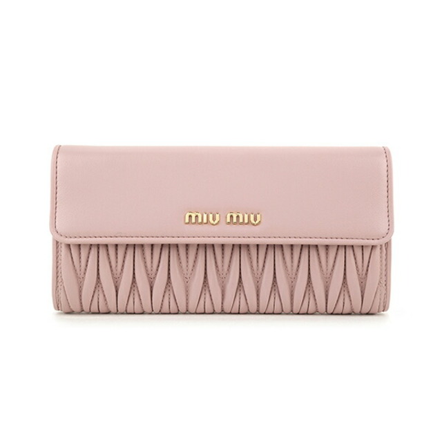 miumiu   新品 ミュウミュウ MIU MIU 長財布 マテラッセ ライトピンク