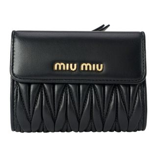 ミュウミュウ(miumiu)の新品 ミュウミュウ MIU MIU 2つ折り財布 マテラッセ ネロ(財布)