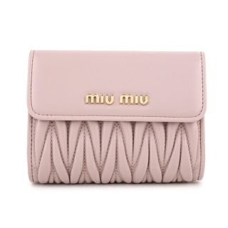 ミュウミュウ(miumiu)の新品 ミュウミュウ MIU MIU 2つ折り財布 マテラッセ ライトピンク(財布)