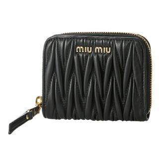 ミュウミュウ(miumiu)の新品 ミュウミュウ MIU MIU コインケース マテラッセ ブラック 黒(コインケース)