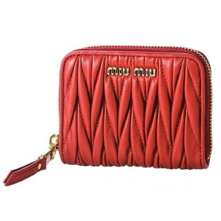 ミュウミュウ(miumiu)の新品 ミュウミュウ MIU MIU コインケース マテラッセ レッド 赤(コインケース)