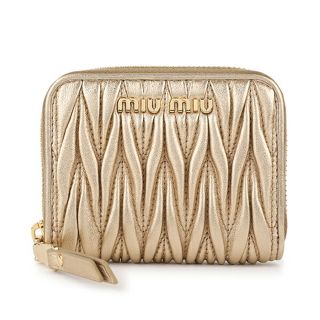 ミュウミュウ(miumiu)の新品 ミュウミュウ MIU MIU コインケース マテラッセ ゴールド 金(コインケース)