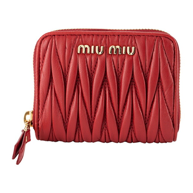 新品 ミュウミュウ MIU MIU コインケース マテラッセ レッド 赤