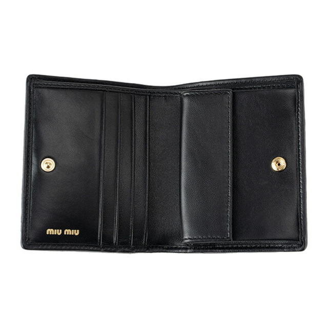 miumiu - 新品 ミュウミュウ MIU MIU 2つ折り財布 マテラッセ ブラック