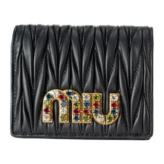 miumiu - 新品 ミュウミュウ MIU MIU 2つ折り財布 マテラッセ ブラック ...