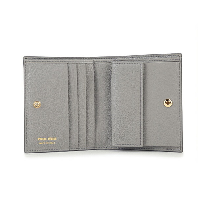 新品 ミュウミュウ MIU MIU 2つ折り財布 マドラスフィオッコ ヌーベ約9×11×2本体重量