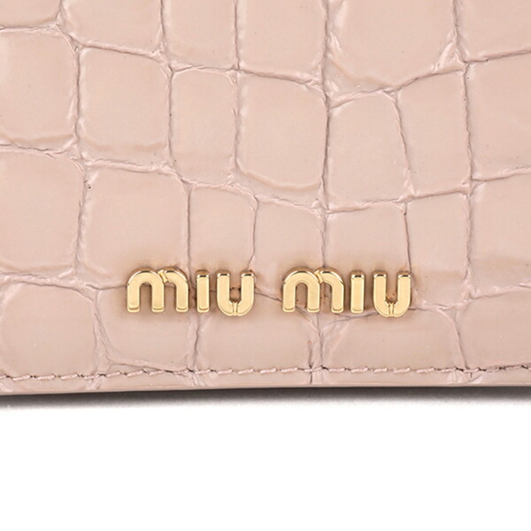 miumiu★ミュウミュウ★クロコ★二つ折財布★ピンクベージュ