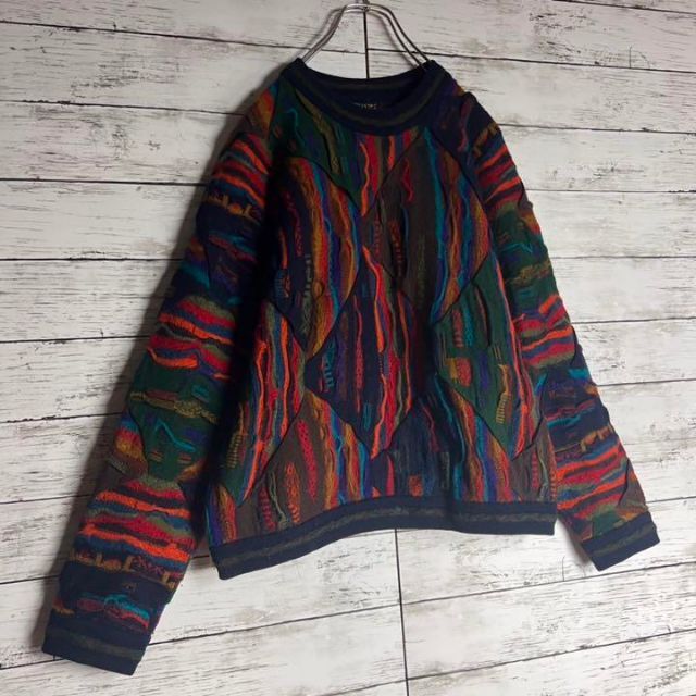 【幻の一品】 COOGI 3D 編み込み 立体 ニット 入手困難 マルチカラー