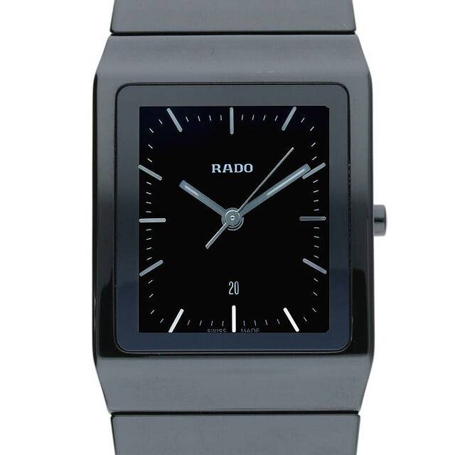 RADO - ラドー 212.0700.3/セラミカ デイト ブラックセラミックブラック文字盤クォーツ腕時計 メンズ 30mm