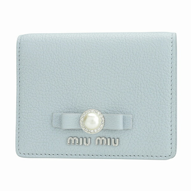 miumiu - 新品 ミュウミュウ MIU MIU 2つ折り財布 マドラス パール