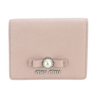 miumiu - 新品 ミュウミュウ MIU MIU 2つ折り財布 マドラス パール