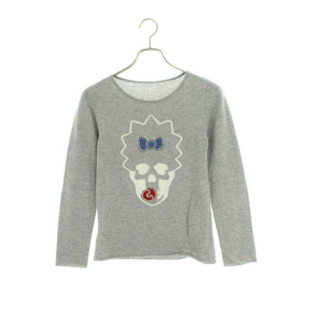 オシャレ ルシアンペラフィネ☆ レディース ロンT ホワイト×ゴールド