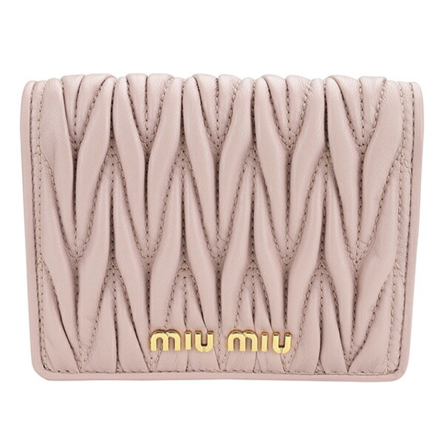 《新品》miumiu マテラッセ 折り財布 新作 マトラッセ ピンク