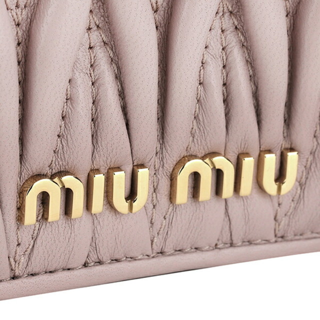 新品 ミュウミュウ MIU MIU 2つ折り財布 マテラッセ ピンク