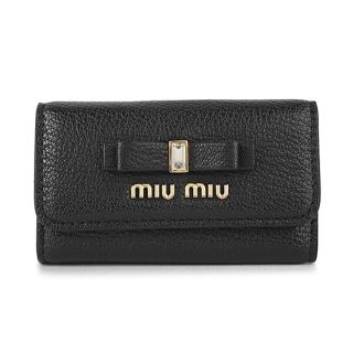 ミュウミュウ(miumiu)の新品 ミュウミュウ MIU MIU キーケース マドラスフィオッコ ネロ(キーケース)