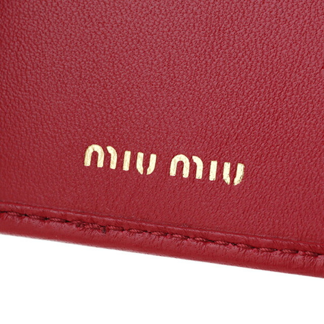 miumiu(ミュウミュウ)の新品 ミュウミュウ MIU MIU キーケース ドットスタッズ レッド 赤 ホワイト 白 レディースのファッション小物(キーケース)の商品写真