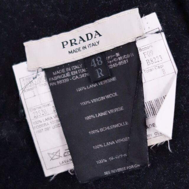 PRADA(プラダ)の美品 プラダ PRADA ジャケット テーラードジャケット 無地 ウール アウター メンズ 48(M相当) ブラック メンズのジャケット/アウター(テーラードジャケット)の商品写真