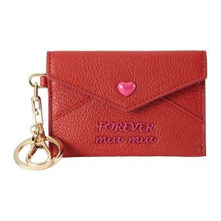 ミュウミュウ(miumiu)の新品 ミュウミュウ MIU MIU キーホルダー マドラス フォーエバー レッド 赤(キーホルダー)