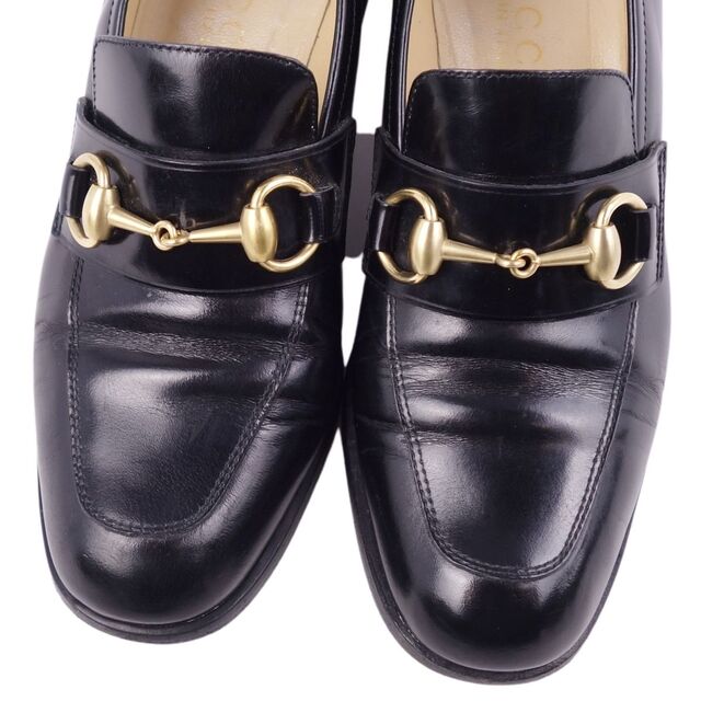 Gucci(グッチ)のVintage グッチ GUCCI ローファー パンプス ヒール ホースビット カーフレザー シューズ レディース 36C(23cm相当) ブラック レディースの靴/シューズ(ローファー/革靴)の商品写真