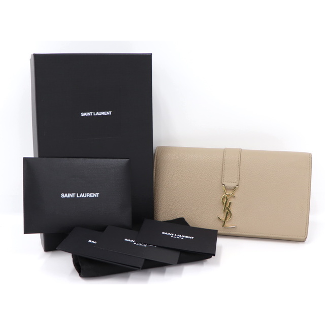 Saint Laurent(サンローラン)のSAINT LAURENT 二つ折り長財布 ベージュ レザー 414567 レディースのファッション小物(財布)の商品写真