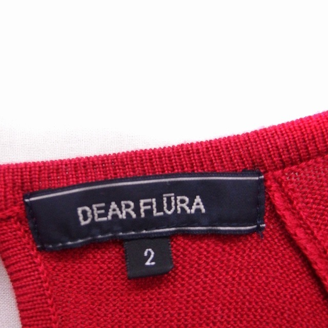 other(アザー)のディアフルーラ DEAR FLURA ニット セーター 長袖 スクエアネック 赤 レディースのトップス(ニット/セーター)の商品写真