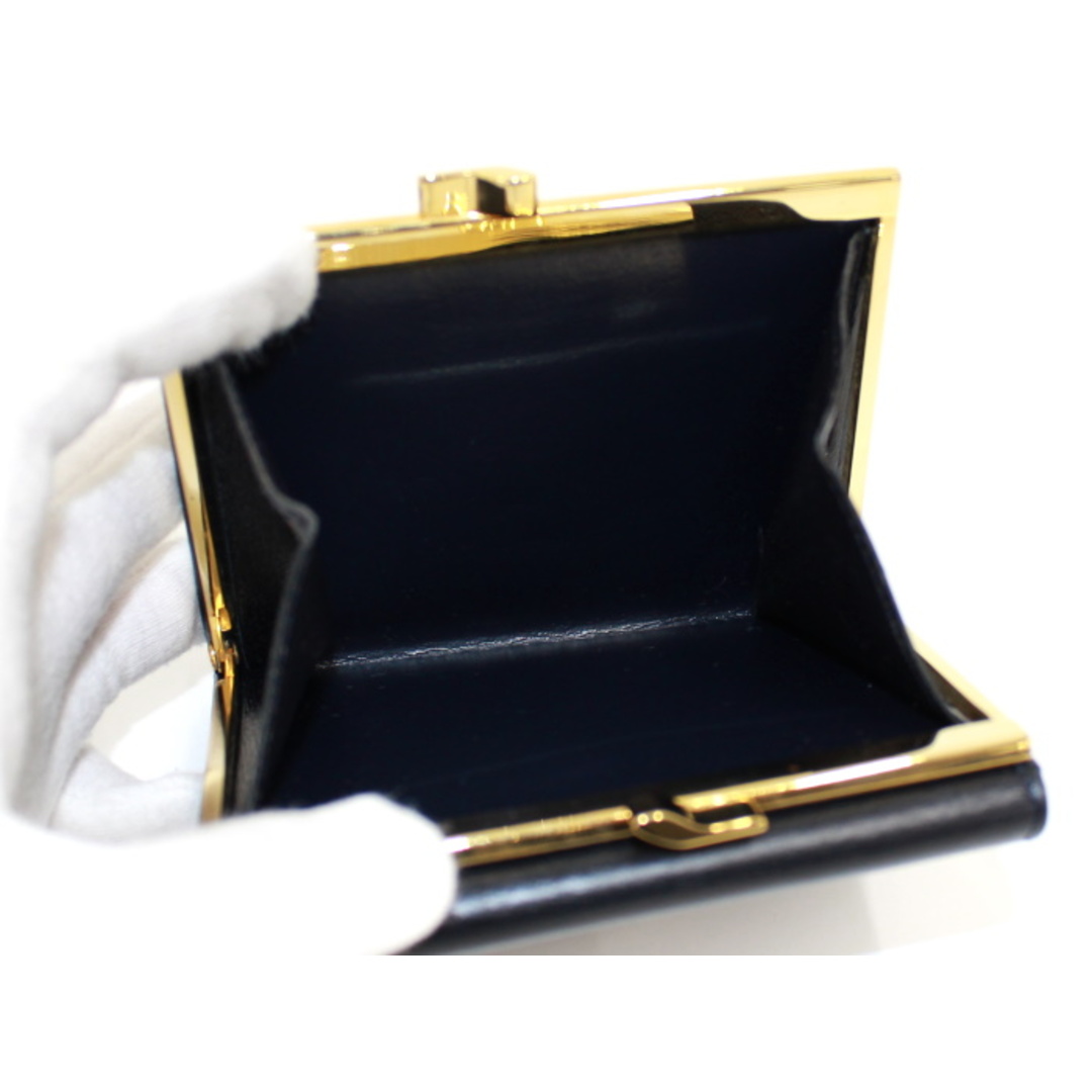 Cartier - Cartier 三つ折り財布 がま口 サファイアライン ブラック