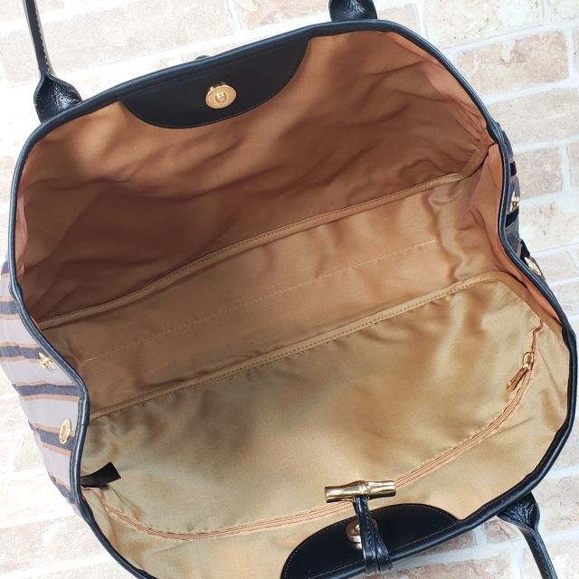 LONGCHAMP - ロンシャン ☆ ロゾ 総柄 コンビ トートバッグ LONGCHAMP - ロンシャン ☆ ロゾ 総柄 コンビ トートバッグ
